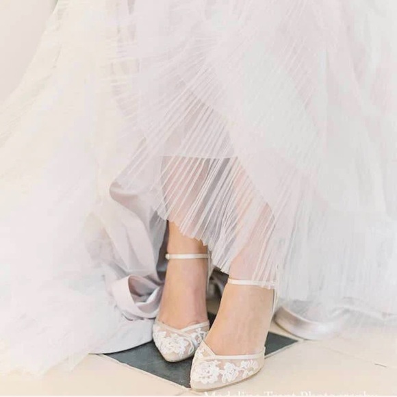 Bella Belle Ivory Lace Heels D'Orsay Wedding Shoes Size 11 - Picture 7 of 7